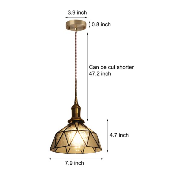Vintage Stained Glass Pendant Light Hanging Ceiling Lights - Image 6