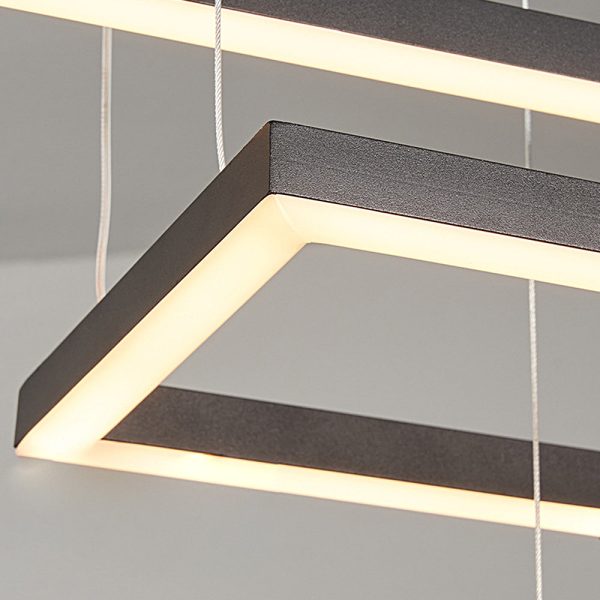 Strips Geometric LED Dimmable with Remote Control Nordic Dining Chandelier - Image 5