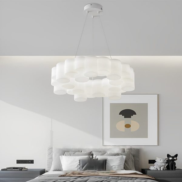 Ring Honeycombs Three Step Dimming LED White Ins Nordic Chandelier Light - Image 3