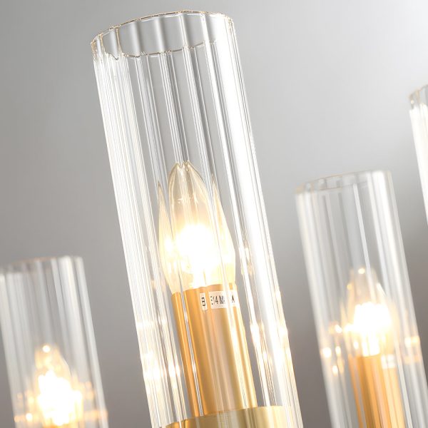6/8-Light Candlelight Wagon Wheel Chandelier with Glass Shades - Image 7