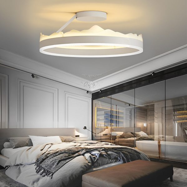 Round Stepless Dimming LED White Ins Nordic Ceiling Lights Flush Mount Lighting - Image 4
