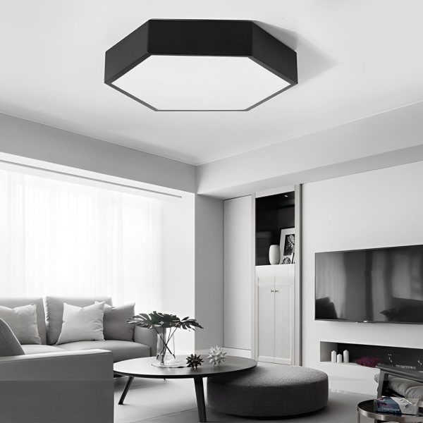 Geometric Hexagon Shaped LED Modern Ceiling Light Flush Mount Lighting - Image 3
