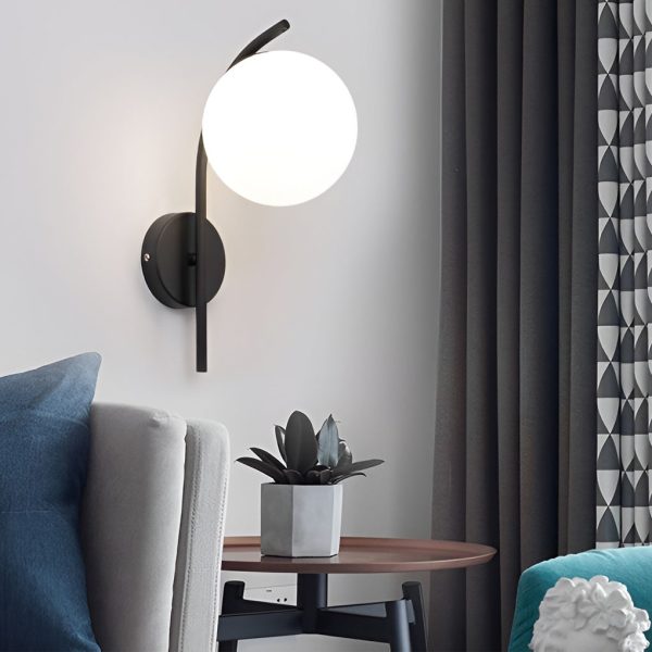 Creative Glass Ball-shaped LED Nordic Plug in Wall Sconce Lighting - Image 3