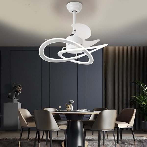 Waves Flower LED Mute Timing Creative Nordic Bladeless Ceiling Fans - Image 3