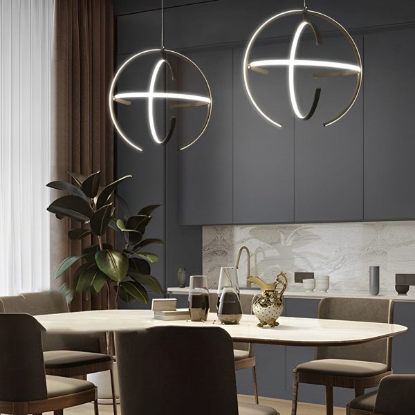 Creative Adjustable Ring LED Nordic Chandelier Kitchen Pendant Lighting - Image 4