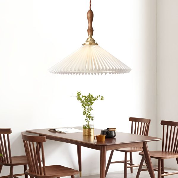 Classic Pleated Shaped LED White Nordic Pendant Lights Wall Lamp - Image 5