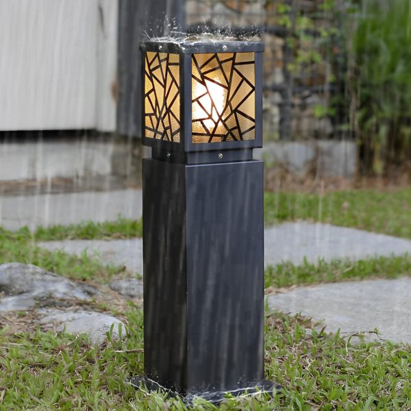 Retro LED Waterproof Black Modern Solar Path Lights Outdoor Lawn Light - Image 6