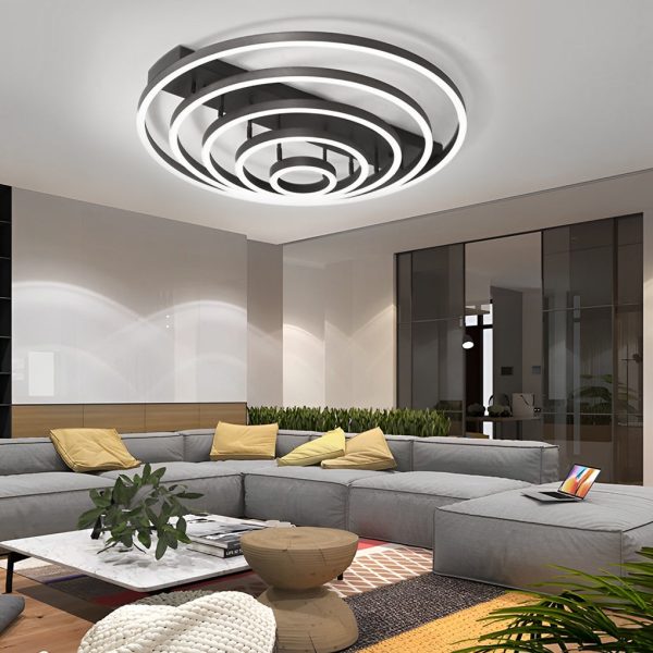 Adjustable Multiple Circular LED Modern Flush Mount Ceiling Lights - Image 6