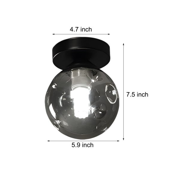 Nordic Corridor Glass Ceiling Light Fixture with Amber/Smoky Shades - Image 7