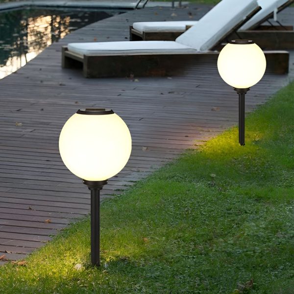 Adjustable Brightness LED Solar Pathway Lights Round Ball Design - Image 5