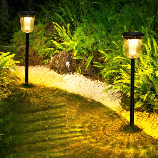2Pcs Round Waterproof LED Intelligent Motion Sensor Solar Lawn Lights - Image 2
