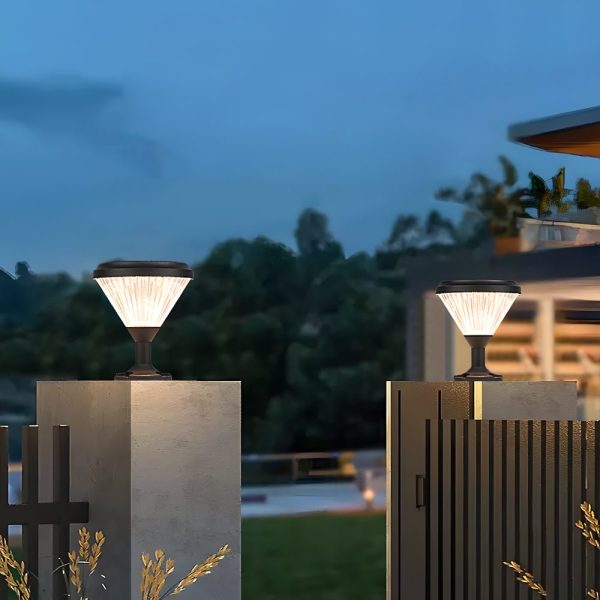 9-In H Waterproof Black Post Solar LED Pier Mount Light - Image 3