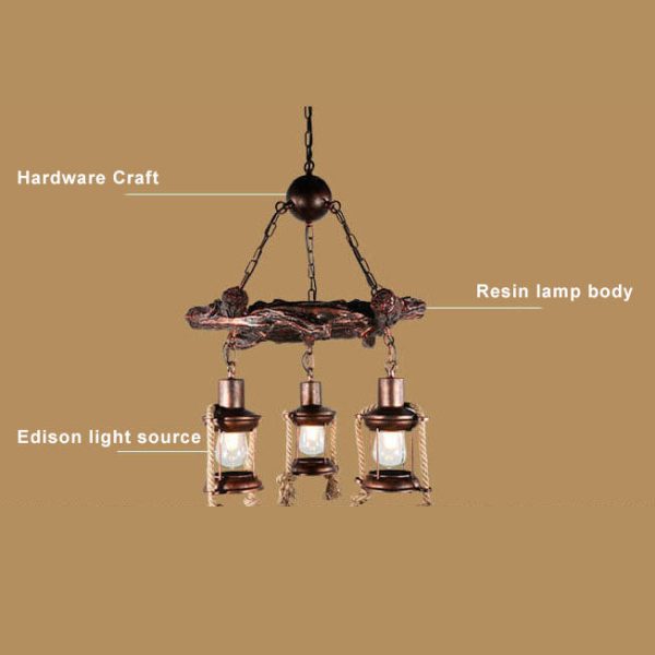 Vintage Nautical 3/7-Light Metal Lantern Chandeliers - Image 10