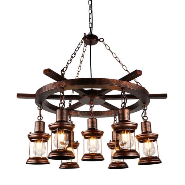 Vintage Nautical 3/7-Light Metal Lantern Chandeliers - Image 15