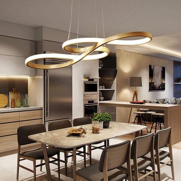 Modern Double-Sided Twist 1-Light LED Chandeliers - Image 8