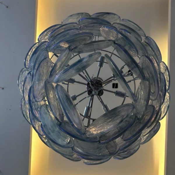 Traditional French Flower Shaped Iron Glass 5/9/12 Light Chandelier For Living Room - Image 10