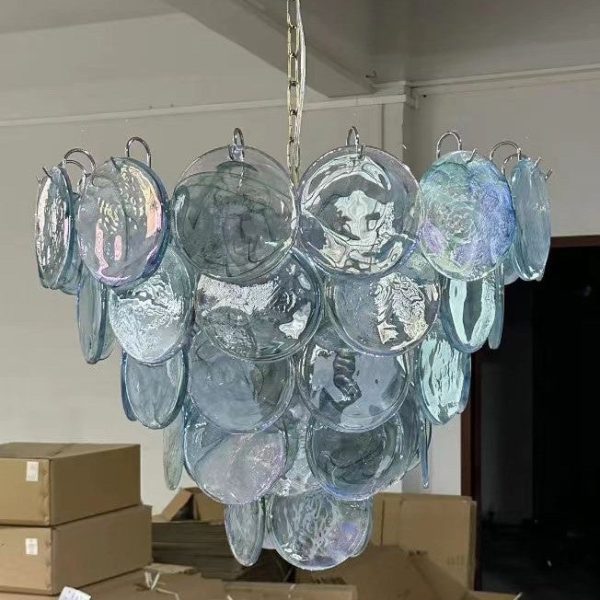 Traditional French Flower Shaped Iron Glass 5/9/12 Light Chandelier For Living Room - Image 3