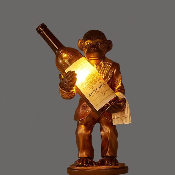 Retro Creative Monkey Resin Wine Bottle 1-Light Decoration Table Lamp - Image 12