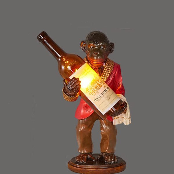 Retro Creative Monkey Resin Wine Bottle 1-Light Decoration Table Lamp - Image 11