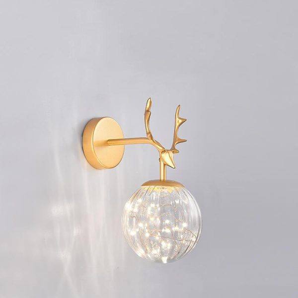 Modern Antler Glass Ball LED Wall Sconce Lamps - Image 13
