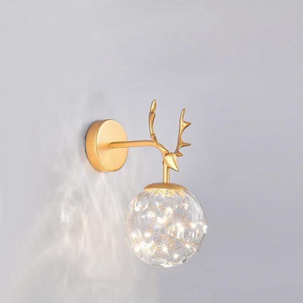 Modern Antler Glass Ball LED Wall Sconce Lamps - Image 12