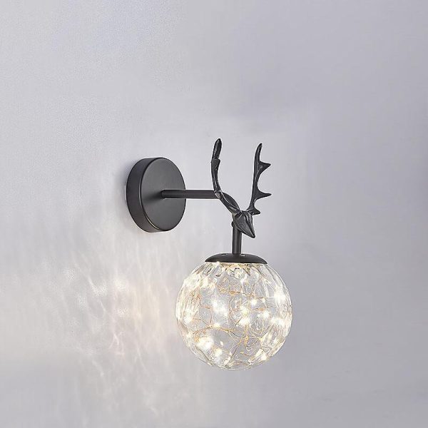 Modern Antler Glass Ball LED Wall Sconce Lamps - Image 15