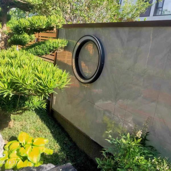 Modern Minimalist Stainless Steel & PC Round Moon LED Wall Sconce Lamp Outdoor Patio - Image 28