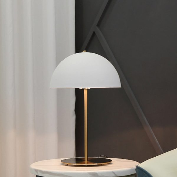 Modern Minimalist Iron Dome-Shaped 1-Light Table Lamp For Bedroom - Image 9