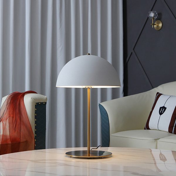 Modern Minimalist Iron Dome-Shaped 1-Light Table Lamp For Bedroom - Image 7