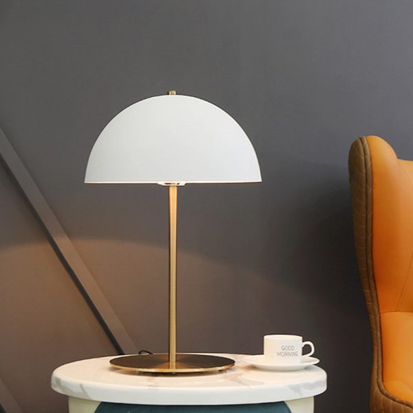 Modern Minimalist Iron Dome-Shaped 1-Light Table Lamp For Bedroom - Image 13