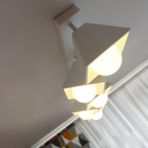 Contemporary Creative Iron Trapezoid 1-Light Semi-Flush Mount Ceiling Light For Living Room - Image 8