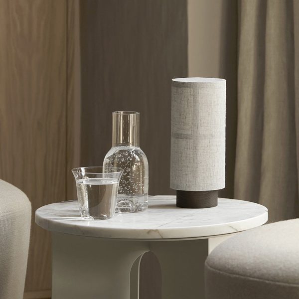 Traditional Japanese Fabric & Wood Cylindrical 1-Light Table Lamp For Bedroom - Image 6