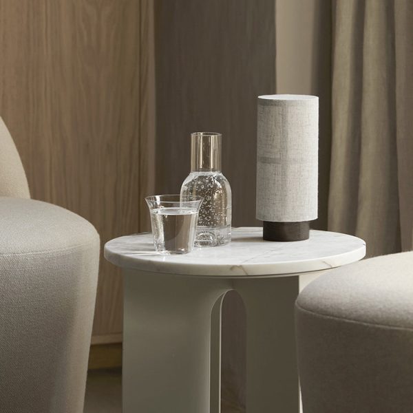 Traditional Japanese Fabric & Wood Cylindrical 1-Light Table Lamp For Bedroom - Image 11