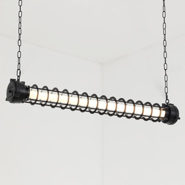 Contemporary Industrial Iron Cylindrical LED Island Light Chandelier For Dining Room - Image 13