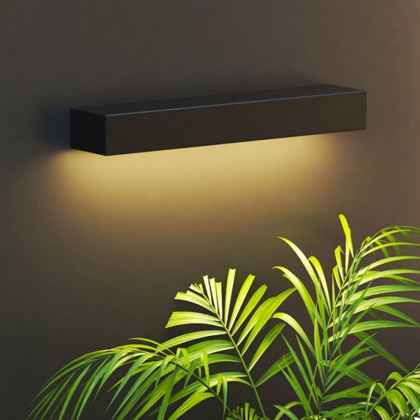 Modern Minimalist Aluminum And Glass Rectangular LED Wall Sconce Lamp For Outdoor Patio
