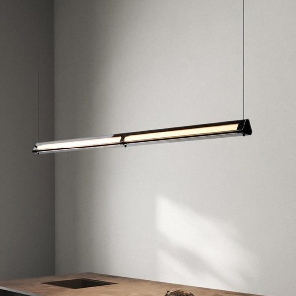 Contemporary Nordic Aluminum And Glass Triangular LED Island Light Chandelier For Dining Room - Image 2
