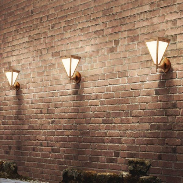 Modern Minimalist Galvanized Iron & Acrylic Trapezoid Solar LED Wall Sconce Lamp For Outdoor Courtyard - Image 12