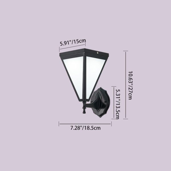 Modern Minimalist Galvanized Iron & Acrylic Trapezoid Solar LED Wall Sconce Lamp For Outdoor Courtyard - Image 4