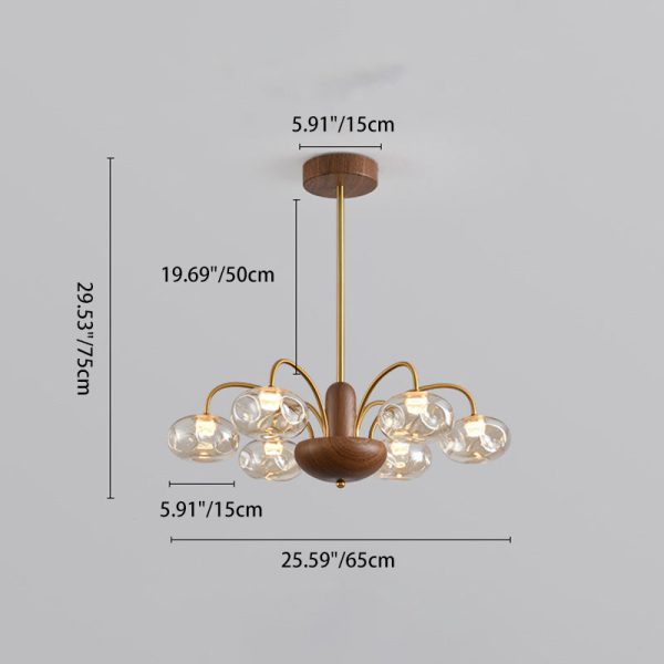 Traditional French Iron & Glass Irregular Round LED Chandelier For Bedroom And Living Room - Image 3