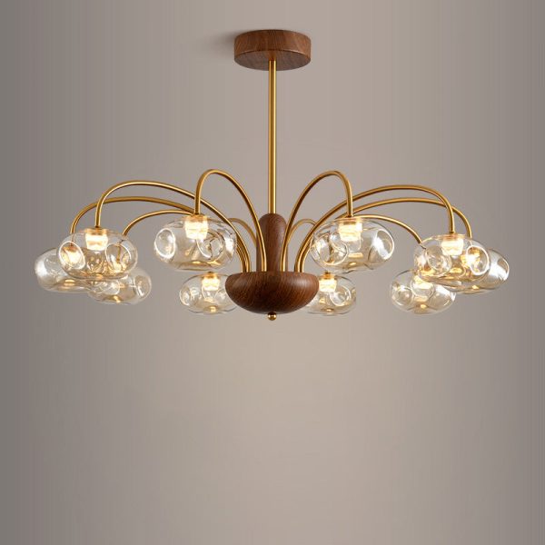 Traditional French Iron & Glass Irregular Round LED Chandelier For Bedroom And Living Room - Image 8