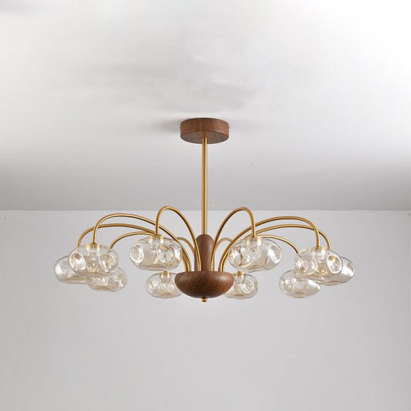 Traditional French Iron & Glass Irregular Round LED Chandelier For Bedroom And Living Room - Image 7