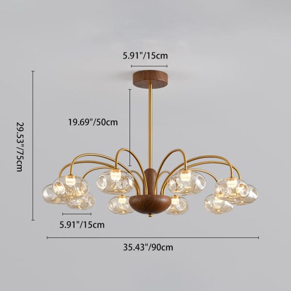 Traditional French Iron & Glass Irregular Round LED Chandelier For Bedroom And Living Room - Image 4