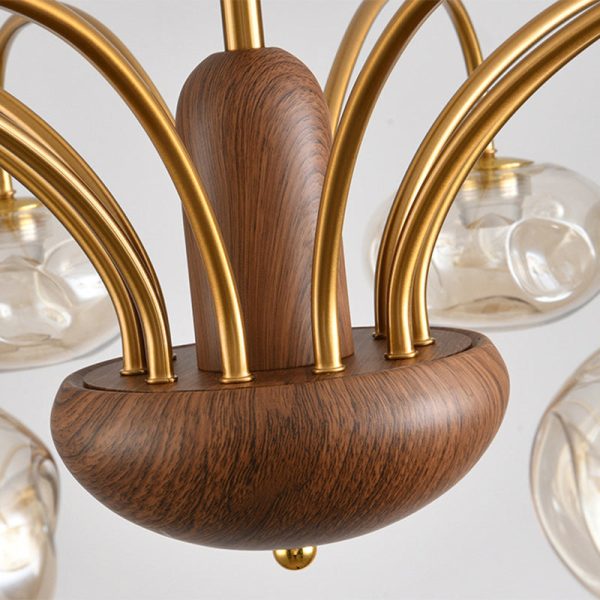 Traditional French Iron & Glass Irregular Round LED Chandelier For Bedroom And Living Room - Image 6