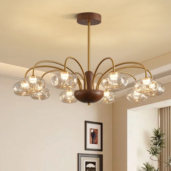 Traditional French Iron & Glass Irregular Round LED Chandelier For Bedroom And Living Room - Image 10