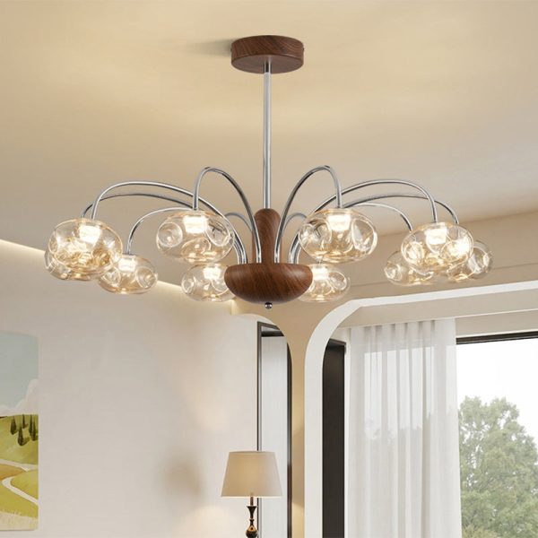 Traditional French Iron & Glass Irregular Round LED Chandelier For Bedroom And Living Room - Image 2