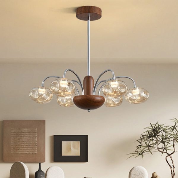 Traditional French Iron & Glass Irregular Round LED Chandelier For Bedroom And Living Room - Image 11