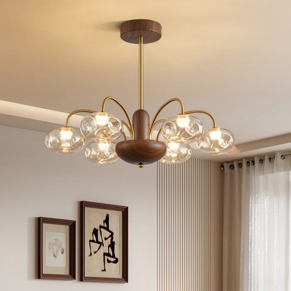 Traditional French Iron & Glass Irregular Round LED Chandelier For Bedroom And Living Room - Image 12