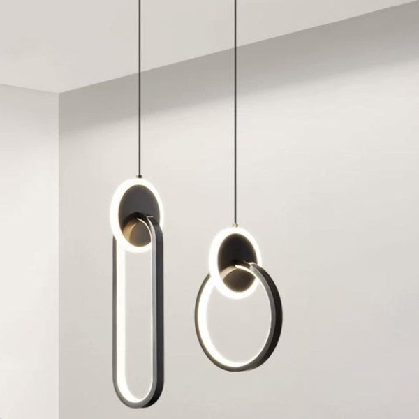 Modern Minimalist Aluminum Silicone & Acrylic Round Oval LED Chandelier For Bedroom, Living Room - Image 12