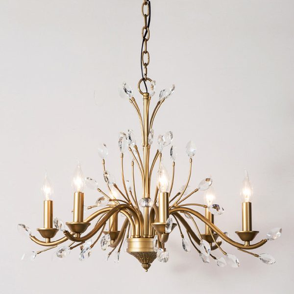 Traditional French Iron & Crystal Branch-Shape 6/9/12-Light Chandelier For Living Room & Bedroom - Image 15