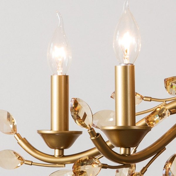 Traditional French Iron & Crystal Branch-Shape 6/9/12-Light Chandelier For Living Room & Bedroom - Image 9